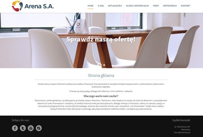 Strona internetowa dla Arena SA